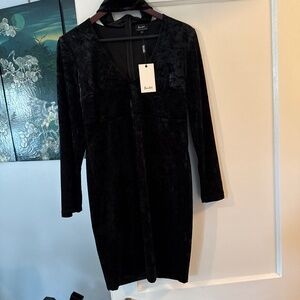 Bardot velvet mini dress